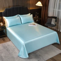 2pcs3pcs set cool silk summer bed sheets and pillowcases ice silk soft and cool bed sheet set for bed size doublequeen king