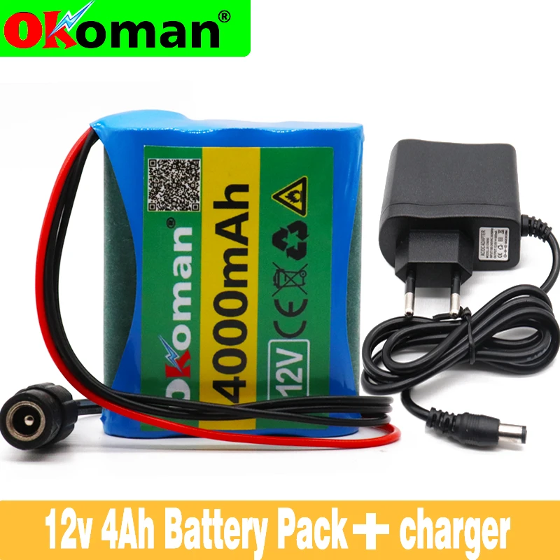 Защитная пластина Okoman Nen аккумулятор 12 в 4000 мАч 18650 литий ионный DC12.6V 4AH супер