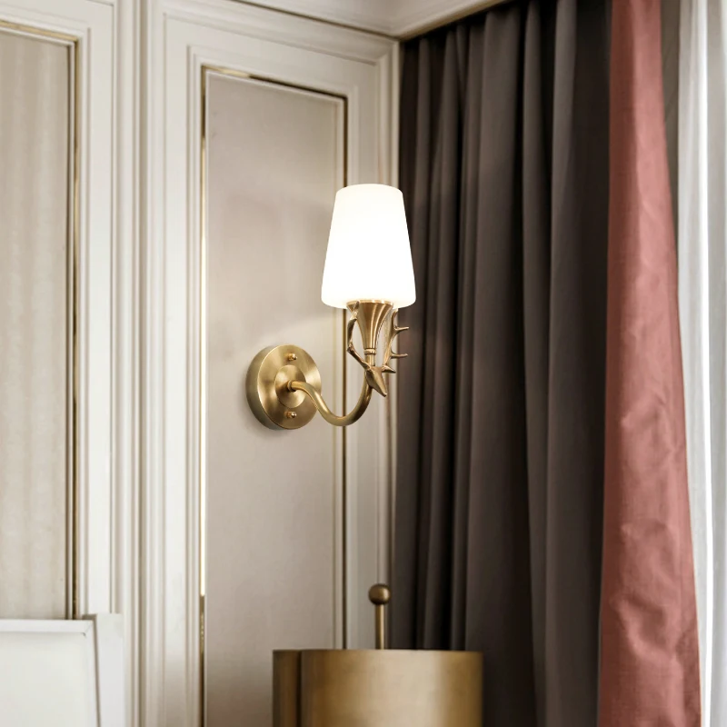 Настенные лампы с оленем FKL черные золотые светильники для спальни прикроватного