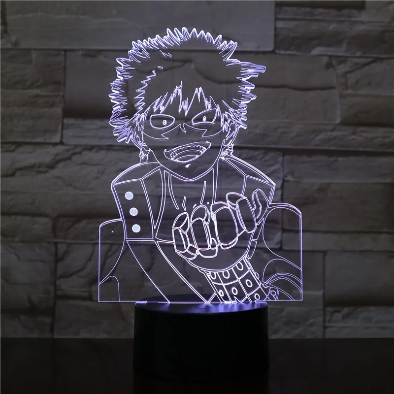 My Hero academic Katsuki Bakugo Рисунок 16 цветов меняющийся стол 3d лампа подарок детям Декор