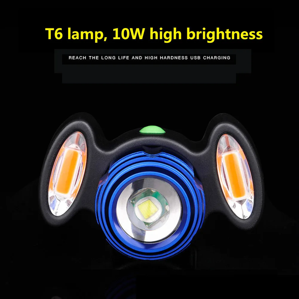 Передний фонарь для велосипеда 4 режима с USB зарядным устройством MTB прочный