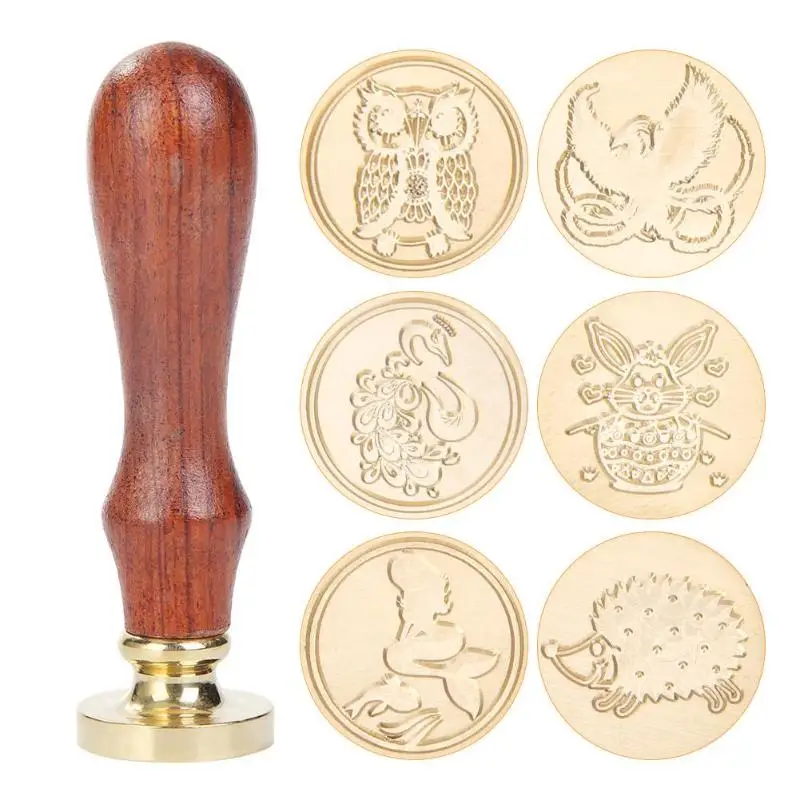 Штамп медный в ретро стиле для запечатывания конвертов и надписей восковая