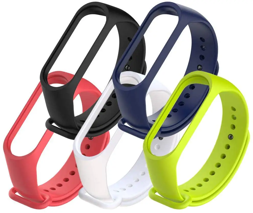 Спортивный ремешок для Mi Band 3 4 силиконовый наручных часов браслет MiBand аксессуары