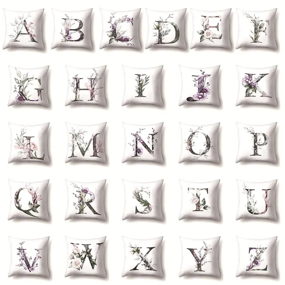 

45 cm x 45 cm Letter Pattern Printed Polyester Peachskin Cushion Cover Pillow Case Sofa Living Room Seat Car Home Decoration