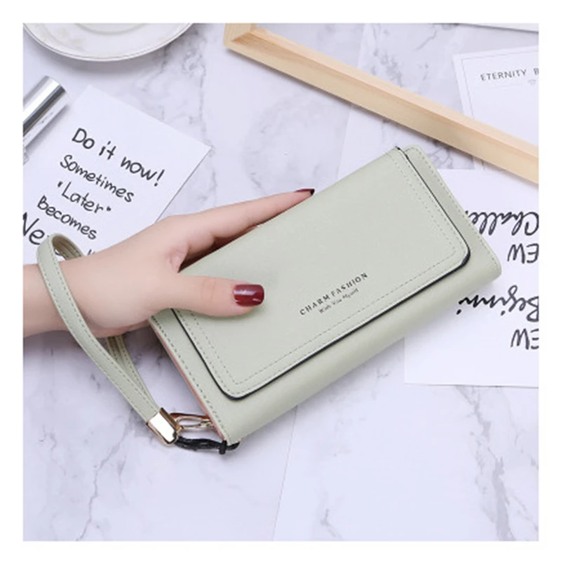 

Wallet women mobile phone bag Brand Designer Female card PU Leather Long Womens Wallets and purses Ladies slim card holder purse