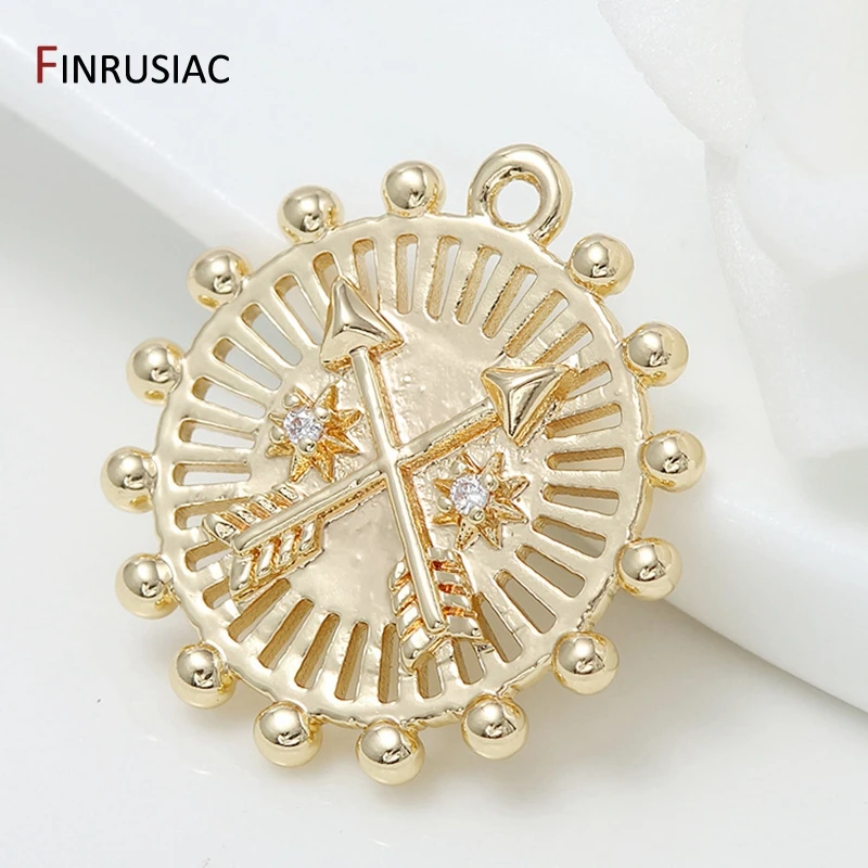 Круглые позолоченные подвески в виде монет 5 типов|Шармы| |