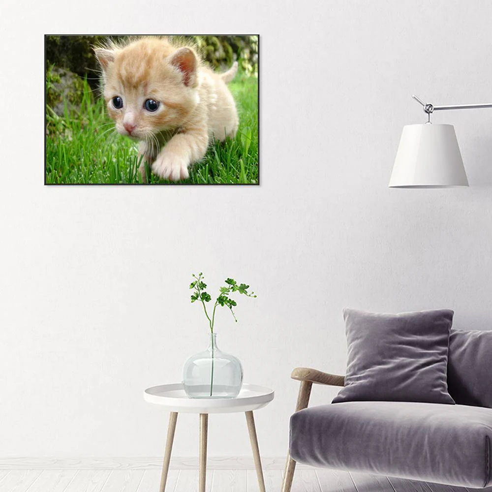 Diamond Embroidery Kitten pill Mosaic Painting Square&Round Picture Rhinestone Sale Home Decoration LWR | Дом и сад