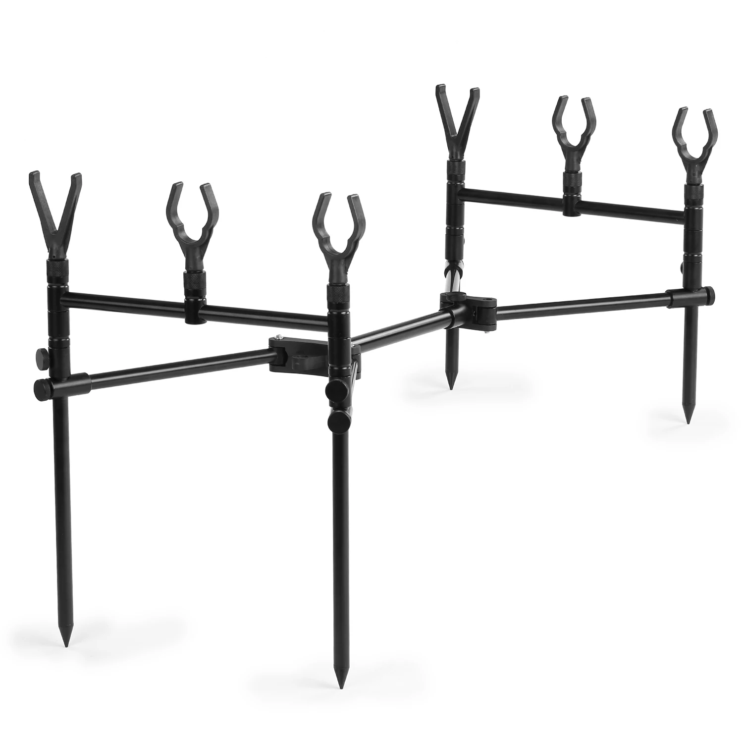 

Detachable Fishing Rod Stand Buzz Bar Pole Rest Head Folding Retractable Reservoir Fishing Rod Holder with Carry Bag