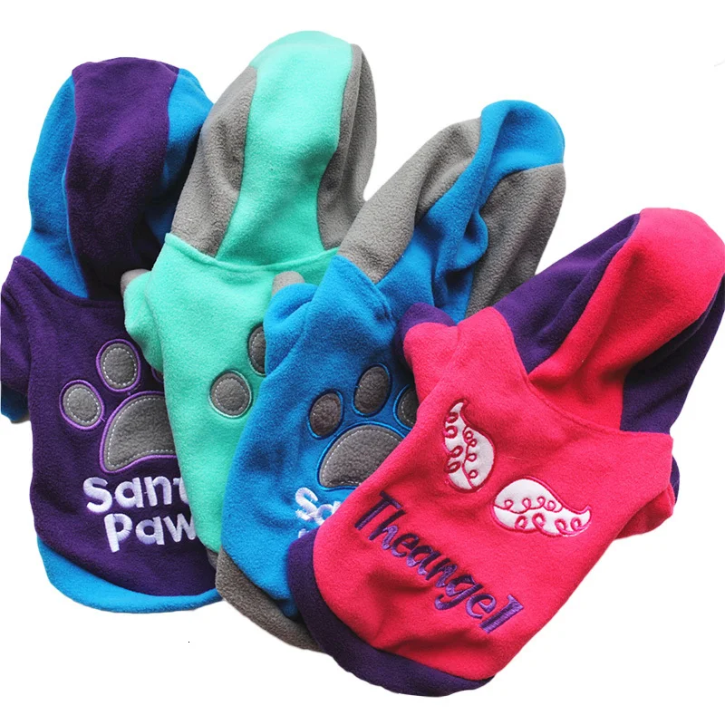 Pawstrip 4 цвета мягкий, флисовый, для собаки, худи, пальто, теплая зимняя одежда для собак, йоркширского терьера, своего померанского шпица чашка щенок толстовка Костюмы XS-L