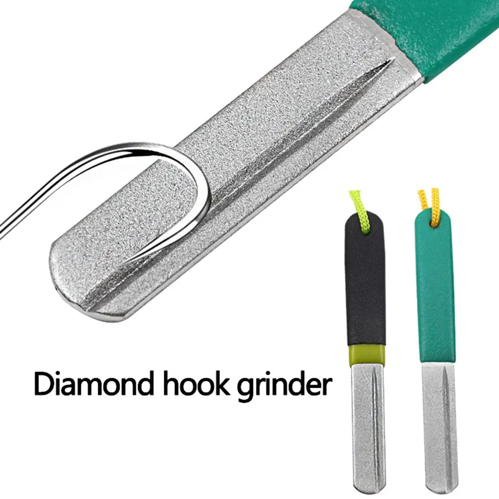 

1pc Fishing Dual Sided Hook Sharpener Black/Green Outdoor Sea Carp Portable Fishing Equipment Terminal Tackle Tool Accessories