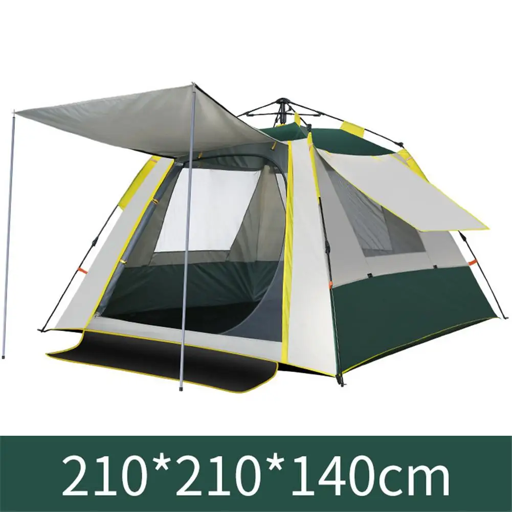 

Family Camping Tent 1 Living Rooms+1 Hall Portable Large Space Outdoor Shelter With Square Top Cover Sun Shade Play Wigwam