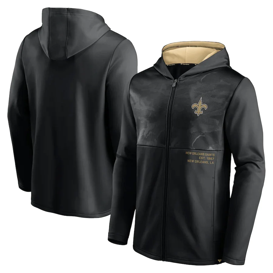 

New Orleans Men's Saints Fanatics Branded Defender Full-Zip Hoodie Jacket