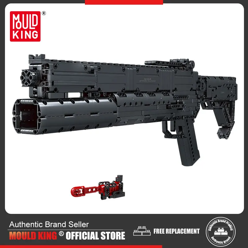 

Моторизованный блочный пистолет MOULD KING 14014, креативные игрушки, модель пистолета-гранаты, строительные блоки, кирпичи, игра для стрельбы, игр...