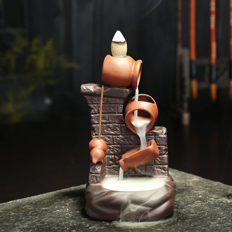 

Purple Clay Backflow Incense Burner Creative Office Home Sandalwood Incense Burner Ceramic Decoration Crafts