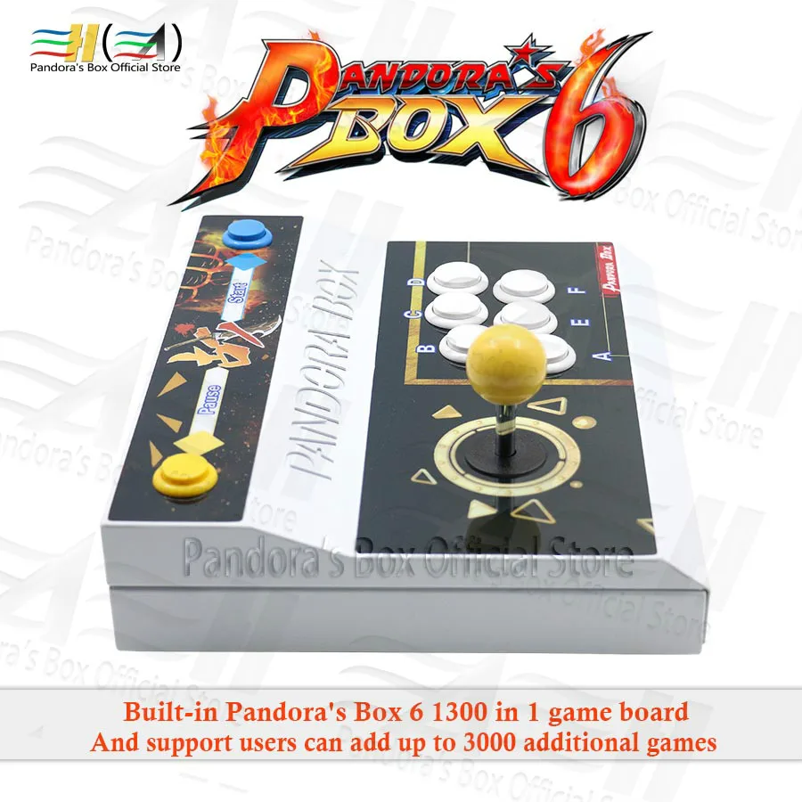 Pandora Box 6 1300 в 1 одна консоль аркадная игровая машина джойстик может добавить 3000 FBA MAME PS1 Игры 3d tekken Mortal Kombat