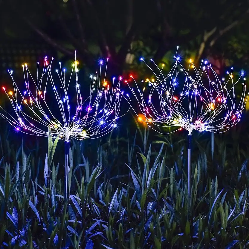 

Solar LED Light Outdoor Garden Lighting Dandelion Fireworks Decoration Lamp For Garden Terrace Landscape Christmas Decor 90leds