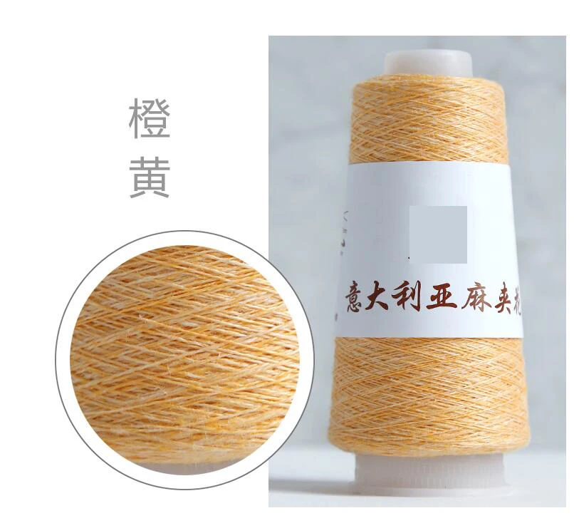 50g/Lot Italian Colorful linen Yarn Mix Color Summer crocheted thin line DIY hand-woven hook hat linen Thread