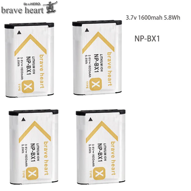 4battery 5x NPBX1 np bx1 NP-BX1 батарея и 1x USB зарядное устройство для sony DSC и HDR камера видеокамера H400 HX300 HX50V HX90 HDR AS10 AS15 AS20 - Цвет: 4battery