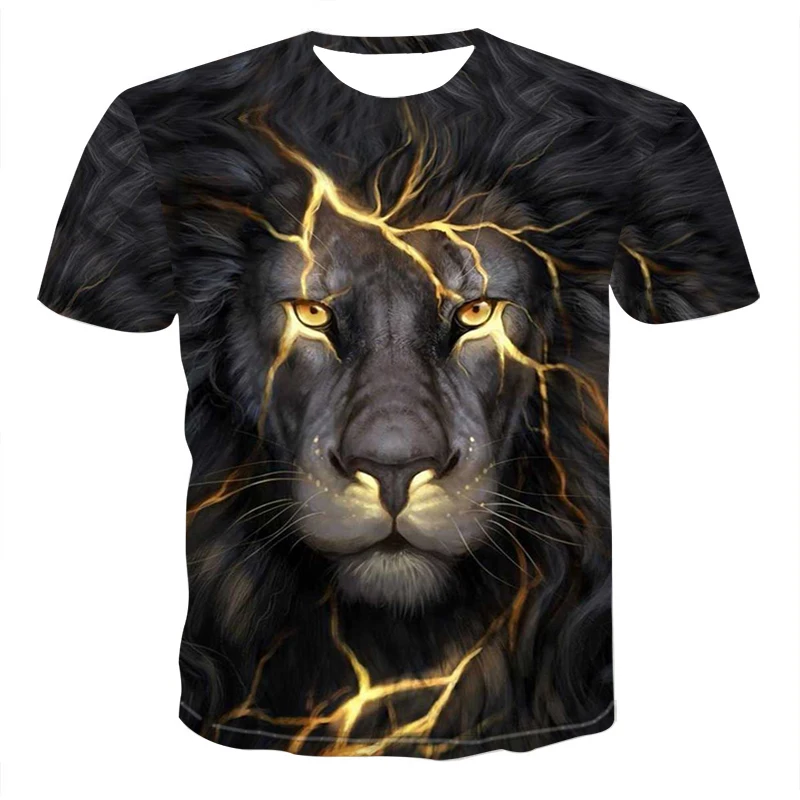 2020 Новый 3D футболка животных рубашка со львом Camiseta Футболка мужская с длинным
