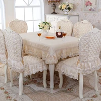 grade classical top exquisite thick jacquard table cloth chair covers cushion chair cover pastoral lace cloth set tablecloths