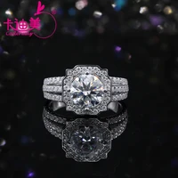 cadermay hot sale s925 sterling sivler gorgrous moissasnite egagement wedding ring for women and girls