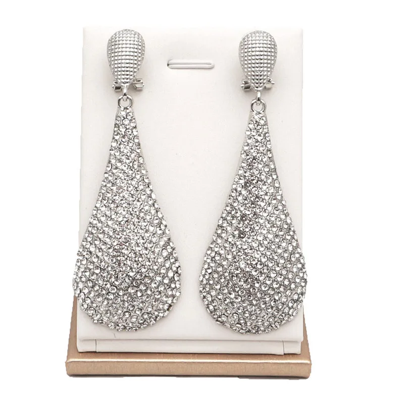 Свадебные Висячие серьги ювелирные изделия подарочные большие Стразы
