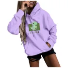 Новинка осенне-зимний свитер для женщин 2021 модный Повседневный свитер с капюшоном с забавным принтом свободные спортивные топы пуловер Прямая поставка