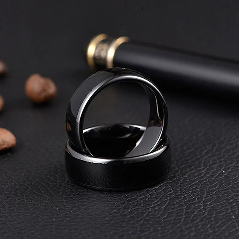 RFID 125KHZ or 13.56MHZ Black Ceramics Smart Finger Ring Wear for Men or Women