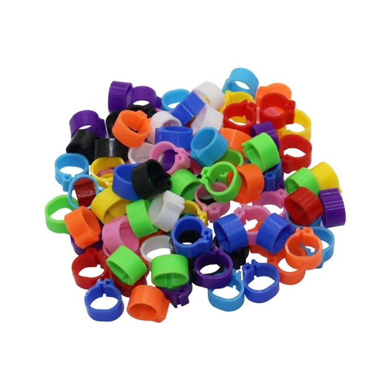 

200x 10mm Clip On Leg Band Rings For Chickens Ducks Hens Poultry Pigeon Randomly