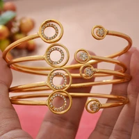 4pcslot gold color cuff bangles for women indian ethiopian african dubai braceletbangles party wedding jewelry gifts