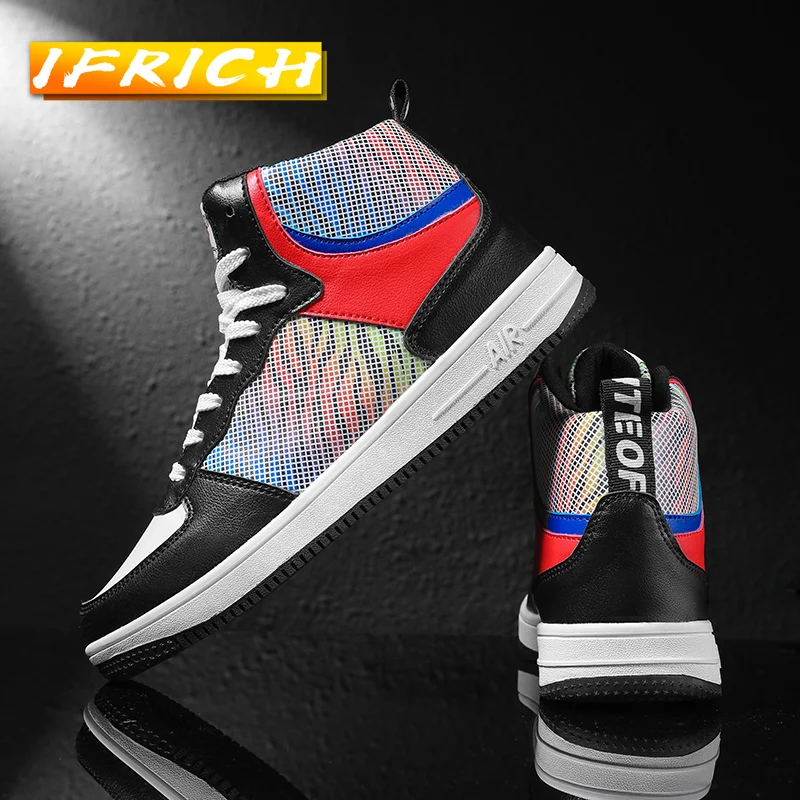 

Classical Chaussure Homme New Arrival High Top Pu Men Casual Large Sizes Shoes Fashion Hard-Wearing Men Lace Up Sneakers