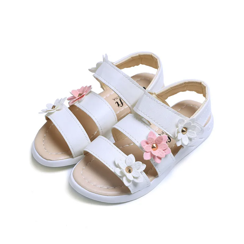 

Girls Sandals Gladiator Flowers Sweet Soft Children's Beach Shoes Kids Summer Floral Sandals Princess Fashion Cute High Quality