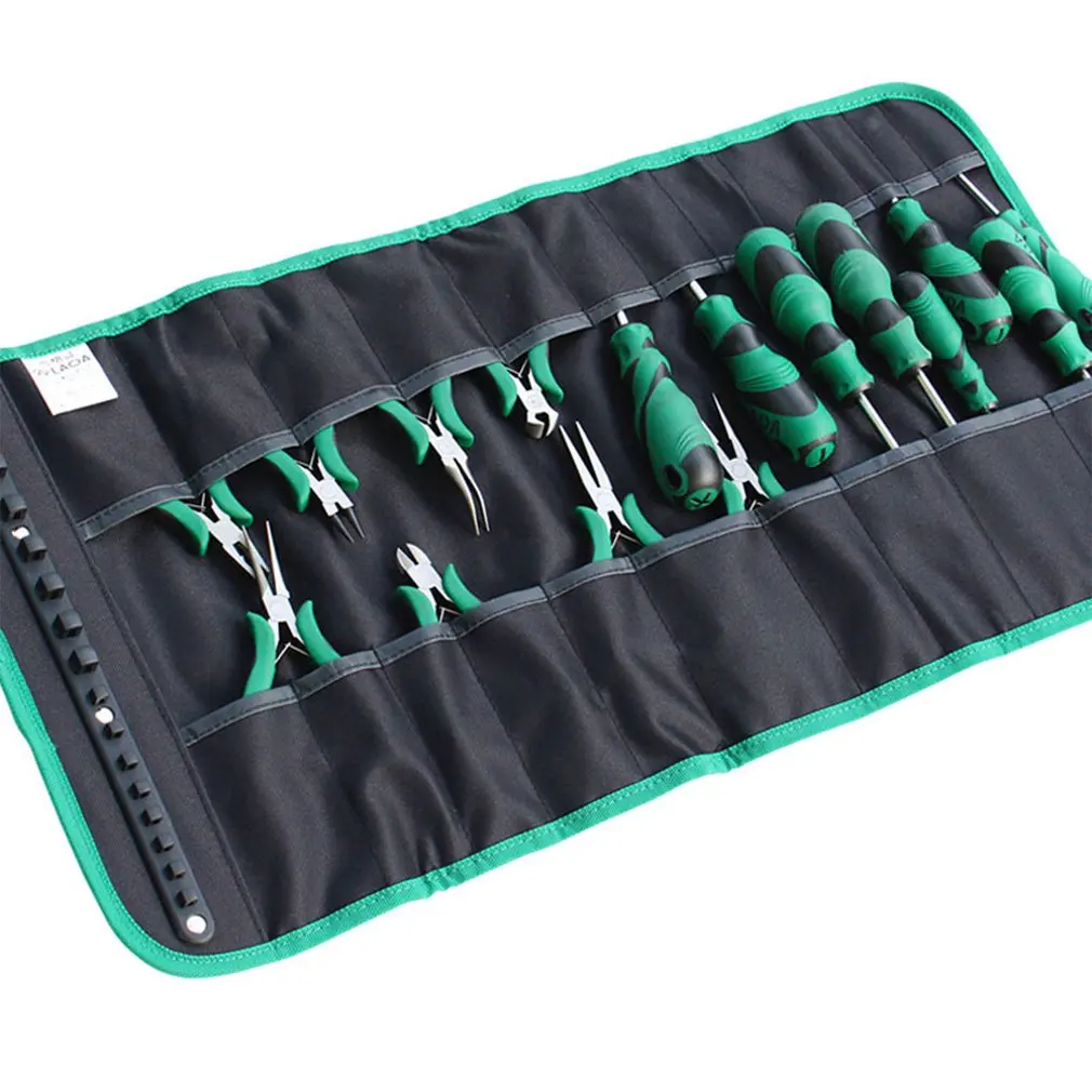 Тканевый тканевый рулонный чехол для отверток Набор инструментов хранения мини