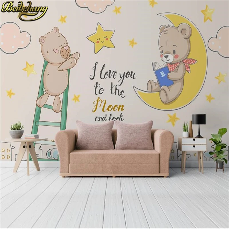 Настенные 3D-обои beibehang на заказ фэнтезийное небо медведь для спальни гостиной