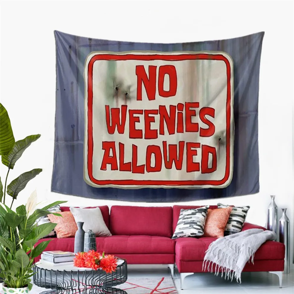 

Гобелен с надписью «No Weenies», настенный подвесной ретро-фон, одеяло, эстетический гобелен, украшение для спальни и колледжа
