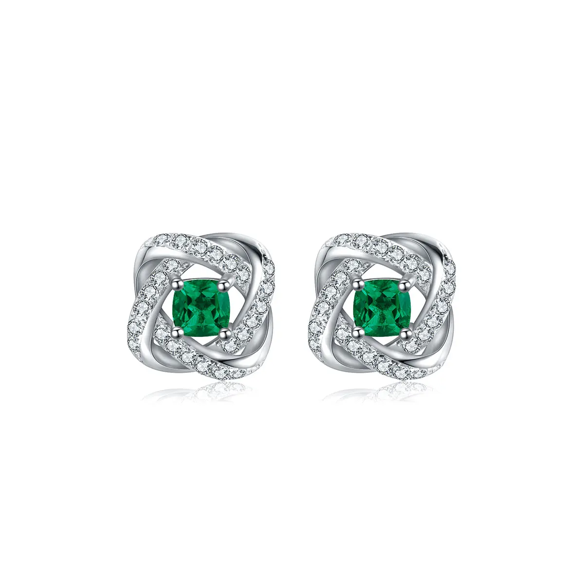 

2021 New Arrival Beautiful Gold Joyería De Oro Lab Grown Emerald Sterling Silver 925 Jewelry Earrings