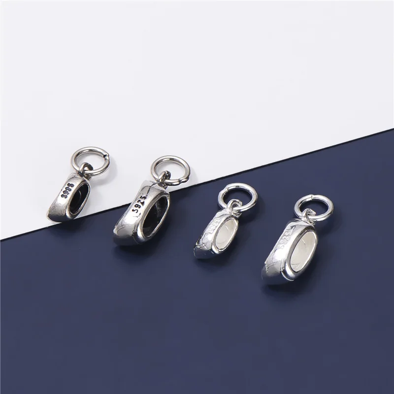 

925 Sterling Silver Chinese Gold Yuanbao Design Charm Best Blessing Dangler Silver Pendant Findings DIY Jewelry Friend Gift