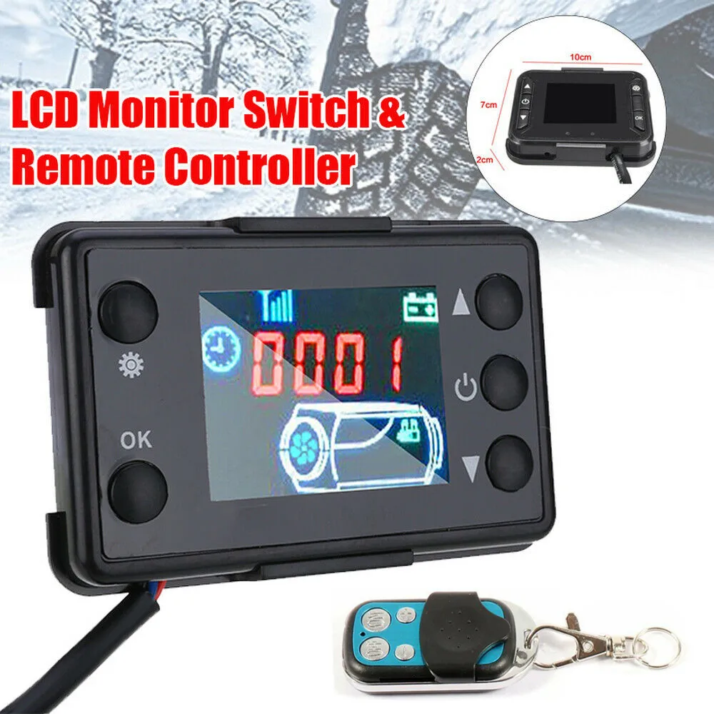 

LCD Monitor Switch & Remote Controller 12V / 24V 8KW Black Plastic Light Weight For Truck Car Diesel Air Parking Heater