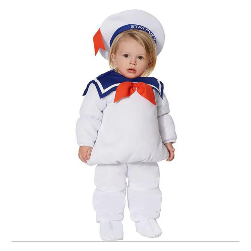 

Baby Kids StayPuft Marshmallow Man Cosplay Set Ghost Busters Movie Costumes Halloween Carnival Party Anime Clothes Disfraces
