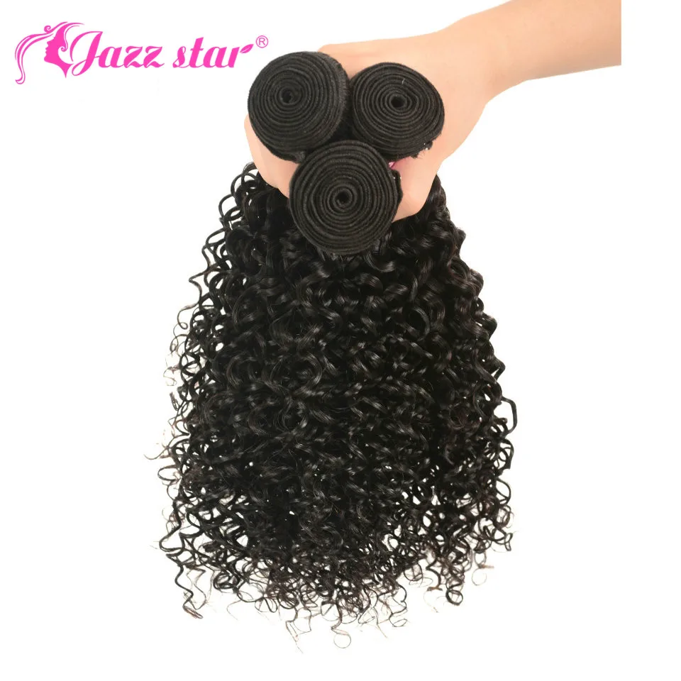 Малазийские кудрявые пряди волос с закрытием 100% человеческие волосы плетение 3