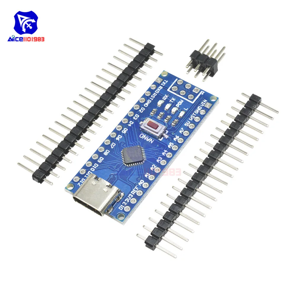 Адаптер diymore Type-C CH340 Nano V3.0 ATMEGA328P-MU ATMEGA328 макетная плата модуля микроконтроллера