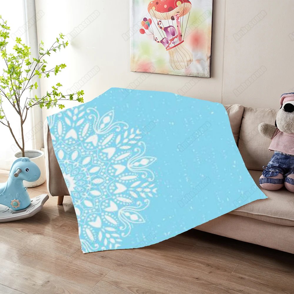 

Mandala Throw Blanket Blue Blanket Boho Decor Blankets For Beds Sherpa Fleece Bedspread Blanket Picnic Blanket Warm Blankets