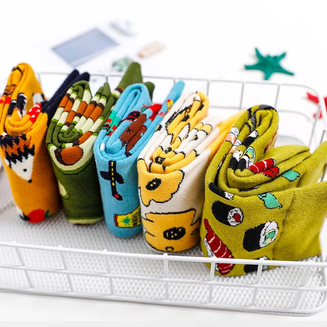 Носки хлопковые унисекс с авокадо бургерами суши яблоком фруктами едой 25 цветов |