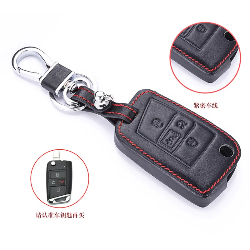 Кожаный чехол для автомобильных ключей держатель VW Volkswagen MK7 Golf 7 GTI 2017 2018 4 кнопки