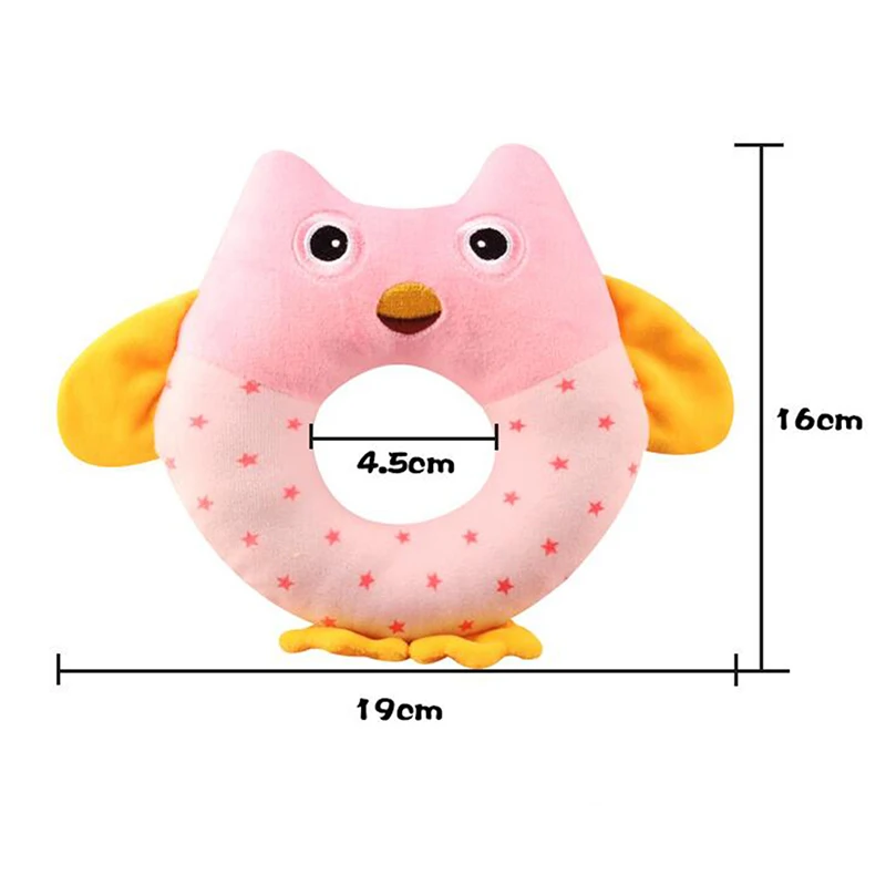 

Owl Shape Baby Handbell Toy Cartoon Animal Hanging Ring Rattle Hand Bell Baby Child Plush Toy Children Gift