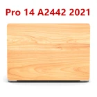 2021 Pro 14,2 чехол для Macbook с деревянным узором, пластиковый Матовый Прозрачный чехол для Macbook Pro 14, A2442 2021, Жесткий Чехол, оболочка, чехол