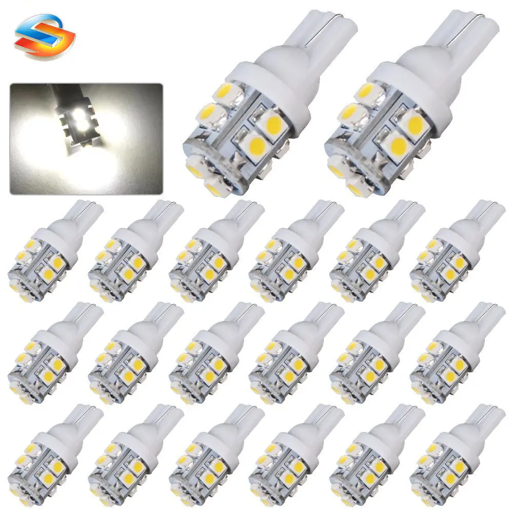 Высокое качество! 20 x Белая светодиодная лампа T10 194 168 W5W 1210 10 SMD для приборной лампы