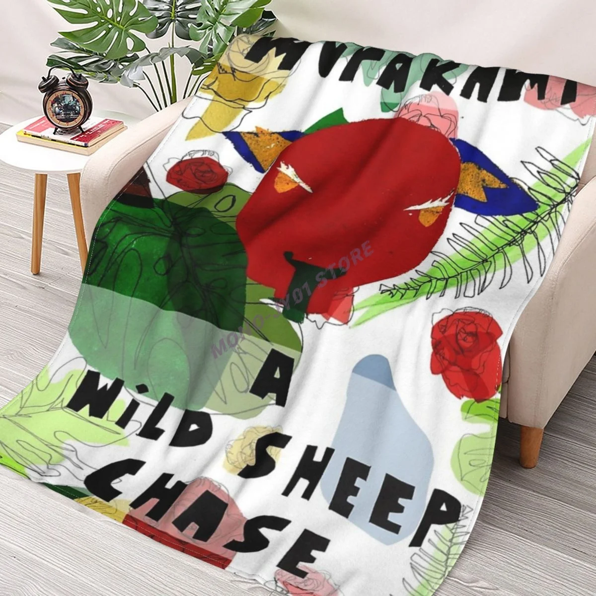 

A Wild Sheep Chase - Haruki Murakami Throw Blanket Sherpa Blanket cover Bedding soft Blankets