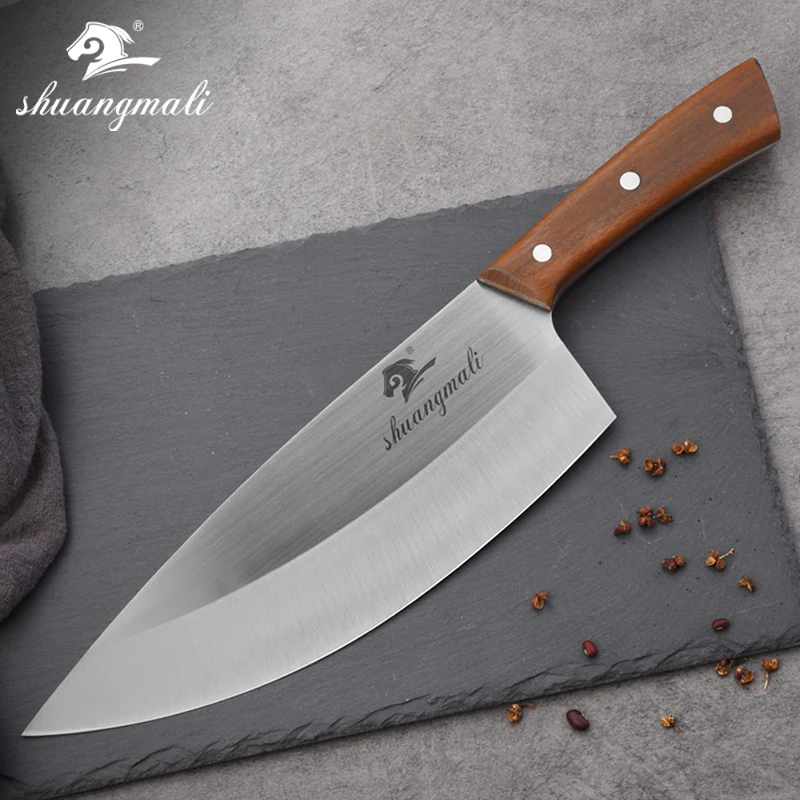 Нож для резки мяса мясника 4Cr13 стальной Многофункциональный кухонный нож острый