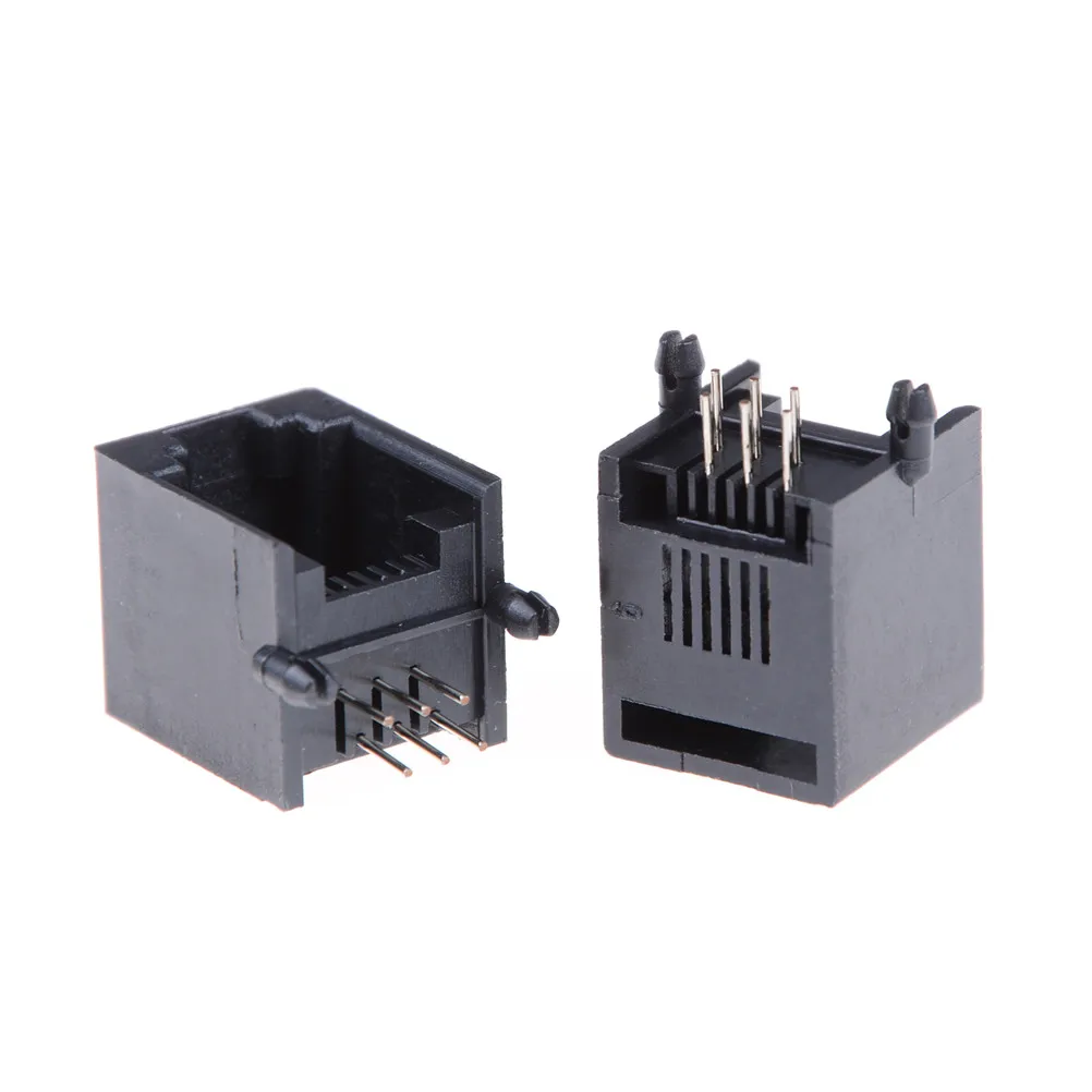 

Розетка для телефона RJ12, RJ11, 6 контактов, 10 шт./партия, розетка с кристаллами, 6 контактов